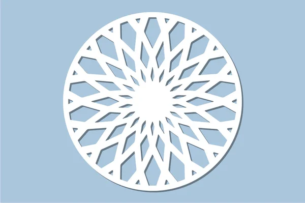 Conjunto de tarjeta de círculo decorativo para cortar. Geometría, línea, patrón de flores. Panel de corte por láser. Ilustración vectorial . — Vector de stock