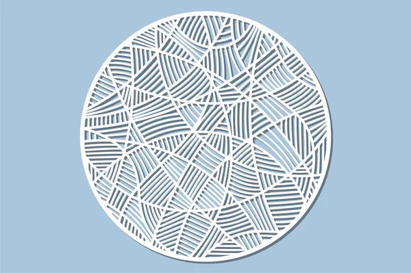 Set Dekorative Kreis Karte Zum Schneiden Mosaik Linienmuster Lasergeschnittenes Panel — Stockvektor