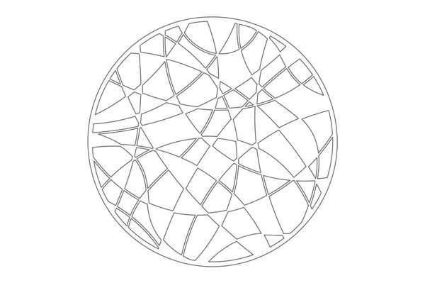 Conjunto de tarjeta de círculo decorativo para cortar. Patrón de línea mosaico. Panel de corte por láser. Ilustración vectorial . — Vector de stock