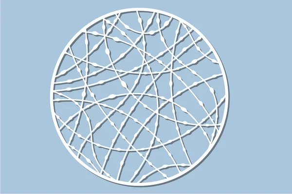 Conjunto de tarjeta de círculo decorativo para cortar. Patrón de línea descendente. Panel de corte por láser. Ilustración vectorial . — Vector de stock
