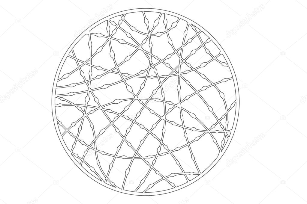 Set decorative circle card for cutting. Drop line pattern. Laser cut panel. Vector illustration.