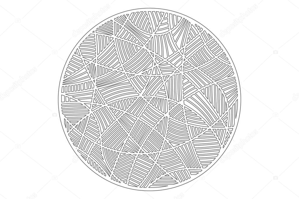 Set decorative circle card for cutting. Mosaic line pattern. Laser cut panel. Vector illustration.