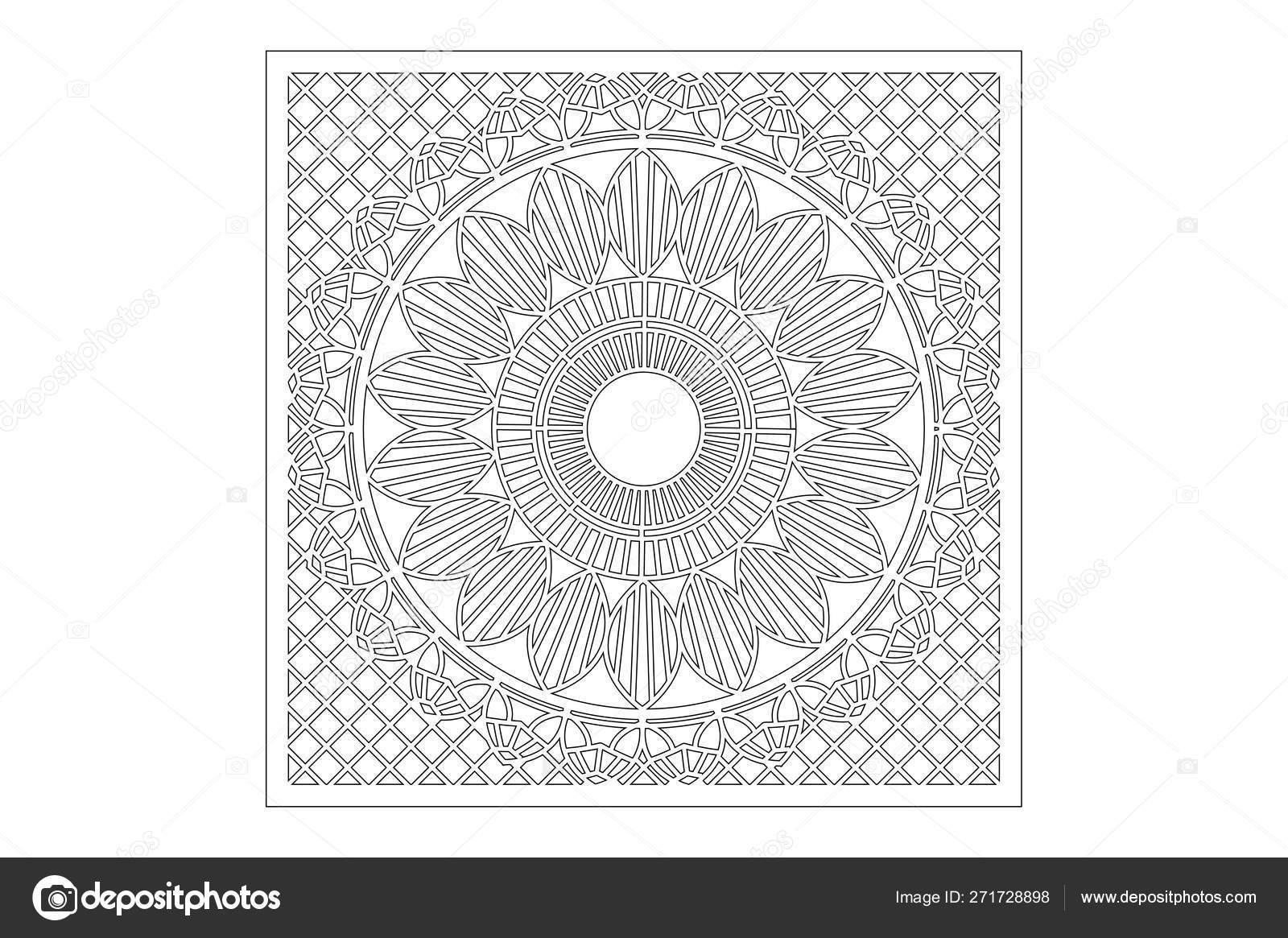 Carte Decorative Pour Decouper Modele De Mandala De Ligne Geometrique Panneau De Decoupe Laser Rapport 1 1 Illustration Vectorielle Image Vectorielle Hloya C 271728898
