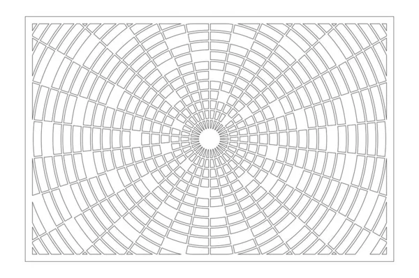 Лазерная резка. Декоративная карта для резки. Геометрия Калейдоскопа мандала. Соотношение 2: 3. Векторная иллюстрация . — стоковый вектор