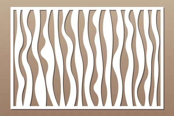 Panel de corte por láser. Tarjeta decorativa para cortar. Patrón de geometría de arte de líneas abstractas. Relación 2: 3. Ilustración vectorial . — Vector de stock