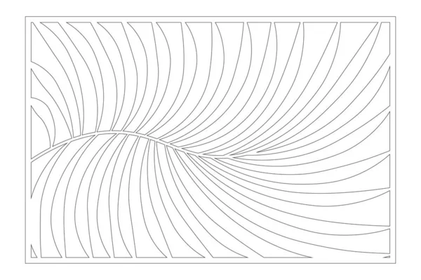 Kesme için dekoratif kart. Eğrelti otu palmiye deseni. Lazer kesim paneli. Oran 2:3. Vektör çizimi. — Stok Vektör
