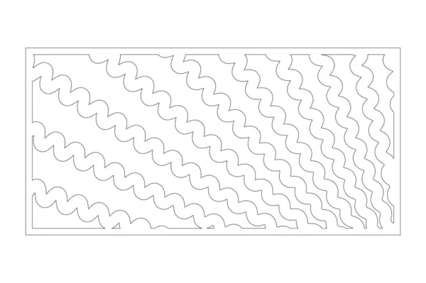 用于切割的装饰卡。波线图案。激光切割面板。比率 1：2。矢量插图. — 图库矢量图片