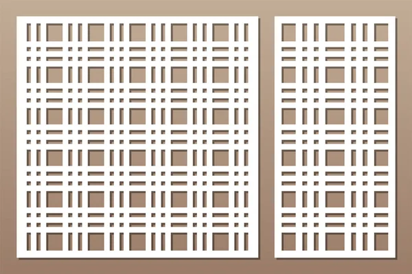 Panel pro řezání laserem. Dekorativní karta pro řezání. Arabština, čárový obrázek. Poměr 1:2, 1:1. Vektorová ilustrace. — Stockový vektor