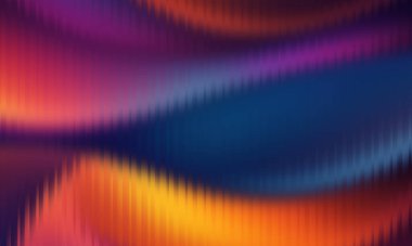 Bulanık dalgalı çizgilerle soyut renkli arkaplan canlı ve modern bir tasarım yaratıyor