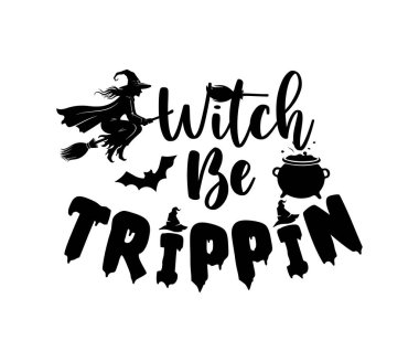 Cadı Trippin Cadılar Bayramı Cadısı Süpürge Sopası SVG Tasarımı