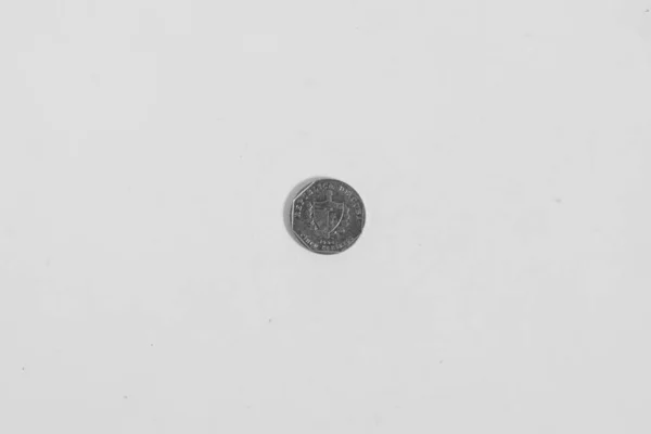 Monterrey, Mexico - Sept 8, 2019: Cuban currency, cuc, worth five cents, on a white background. Collection of numismatics, countries currencies. Rear face view. — Stock Photo, Image