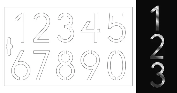 Number stencil template — Stock Vector