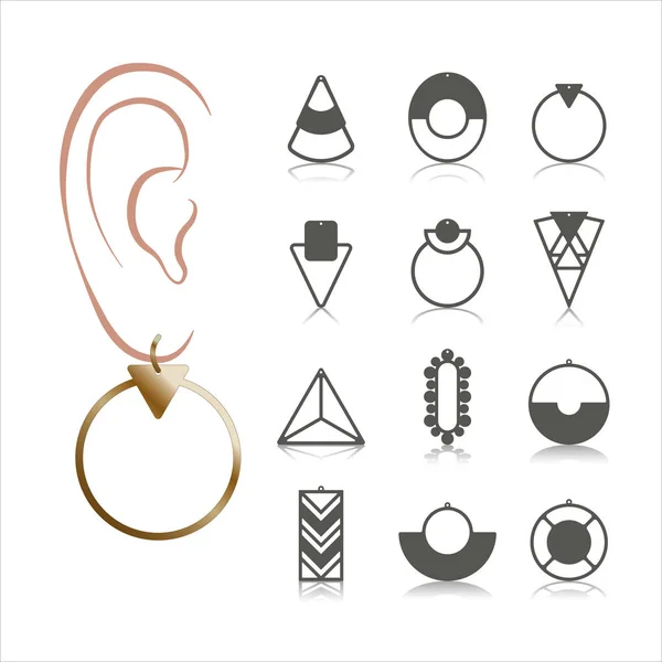 Set of earrings — Stock Vector