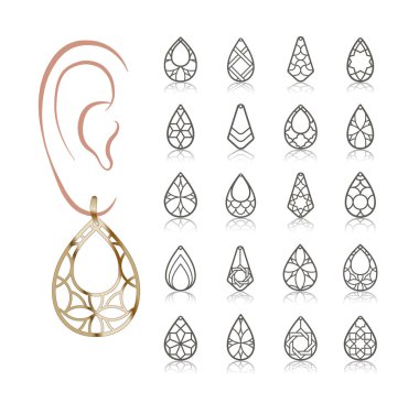 Vector designs of earring clipart
