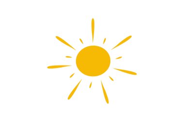 El çizimi güneş vektörü illüstrasyonu