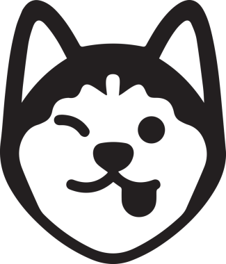 Dog icon symbol illustration in PNG format featuring a simple minimalist design of a cute dog face silhouette vector clipart for digital projects web design mobile app UI logo branding sticker print decoration and modern graphic elements