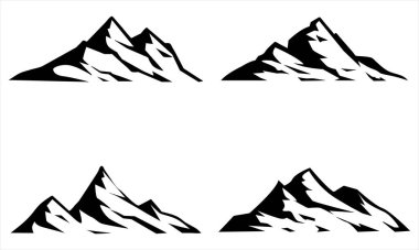Dağ Silueti Simgesi Seti açık hava, seyahat ve logo tasarımı için yüksek talep içeren anahtar kelimelere tıkladı