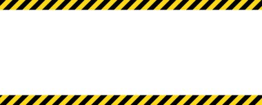 Boş Merkez ile Çerçeve Vektörü Siyah ve Sarı Çapraz Çizgili Uyarı