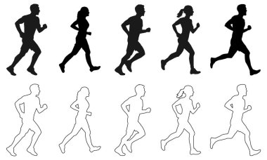 İnsanların siluetleri ve ana hatları çalıştırılıyor