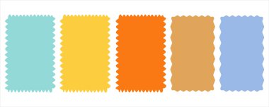  Renkli Dalgalı Kenar Şekilleri ve Kırbaç Kenarlıkları Kümesi