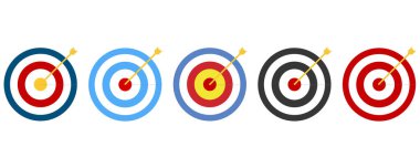 Okçuluk Hedefleri Ayarlandı. İş Hedefleri, Başarı ve Spor Hedefleri İçin Renkli Boğa