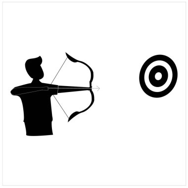 ok ikonlu hedef. vektör illüstrasyonu.