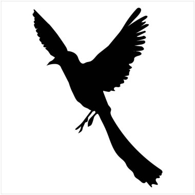 kuş silueti vektör simgesi
