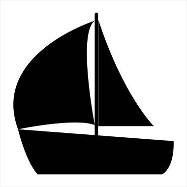 Yelkenli silueti vektör simgesi
