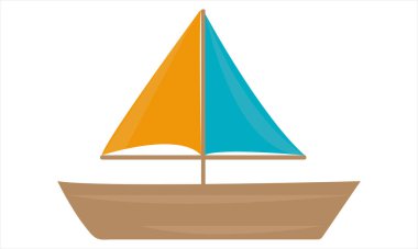 Beyaz arkaplanda renkli yelkenli vektörü