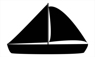 yelkenli silueti vektör simgesi