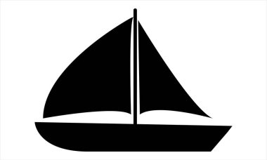 yelkenli silueti vektör simgesi