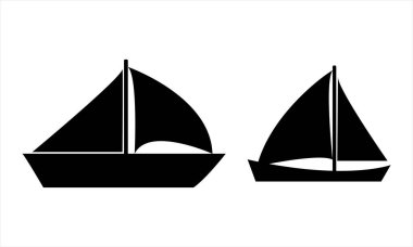 Yelkenli siluetleri simgesi seti