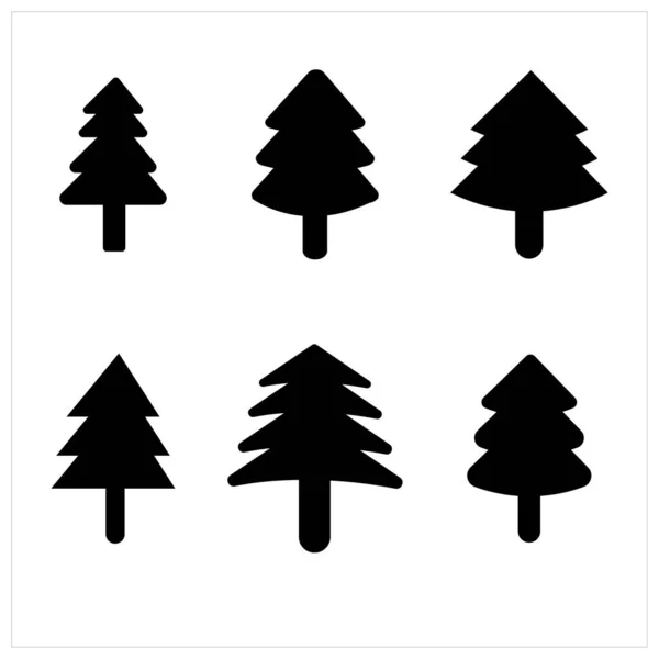vektör ağaçları belirlendi, siyah ve beyaz simgeler