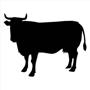 Siluet vektör illüstrasyon inek