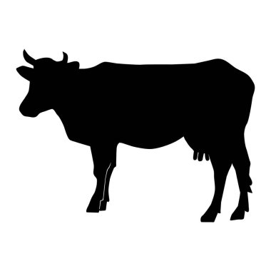 Siluet vektör illüstrasyon inek