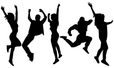 Dans eden erkek ve kadın siluetleri