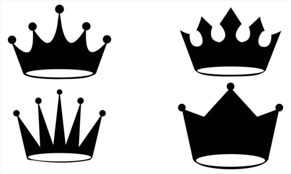  King, Queen & Prince Crowns 'un Siyah Siluetleri