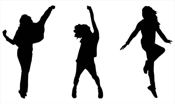 Dans eden insanlar siluet vektörü