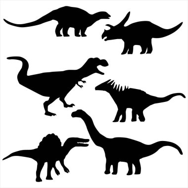 Dinozor Siluetleri Set: T-Rex, Pterodactyl, Stegosaurus & More