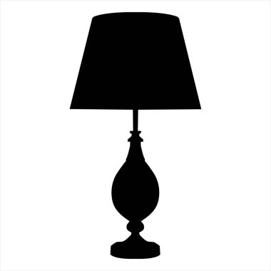 Masa lambası siluet vektör simgesi
