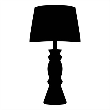 Masa lambası siluet vektör simgesi