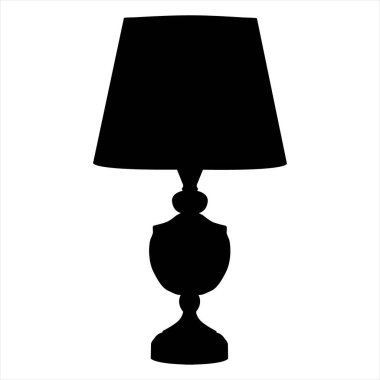 Masa lambası siluet vektör simgesi