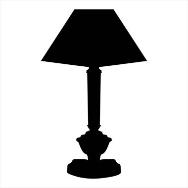 Masa lambası siluet vektör simgesi