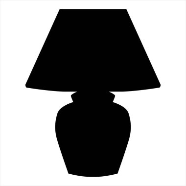 Masa lambası siluet vektör simgesi