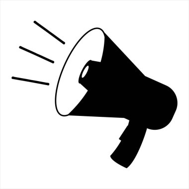 Beyaz arka plan üzerinde megafon