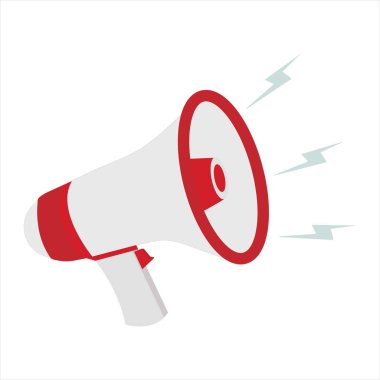 Beyaz arka plan üzerinde megafon