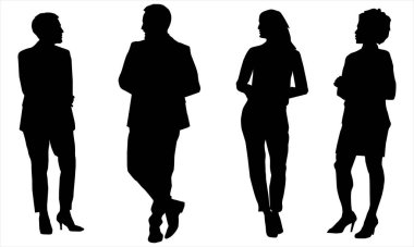 İnsanlar siluetleri vektör kümesi