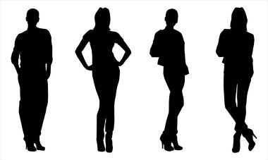 kadın siluetleri vektör