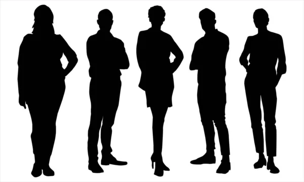 Beyaz arkaplandaki insanların siluetleri