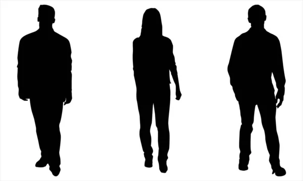 Beyaz arkaplandaki insanların siluetleri